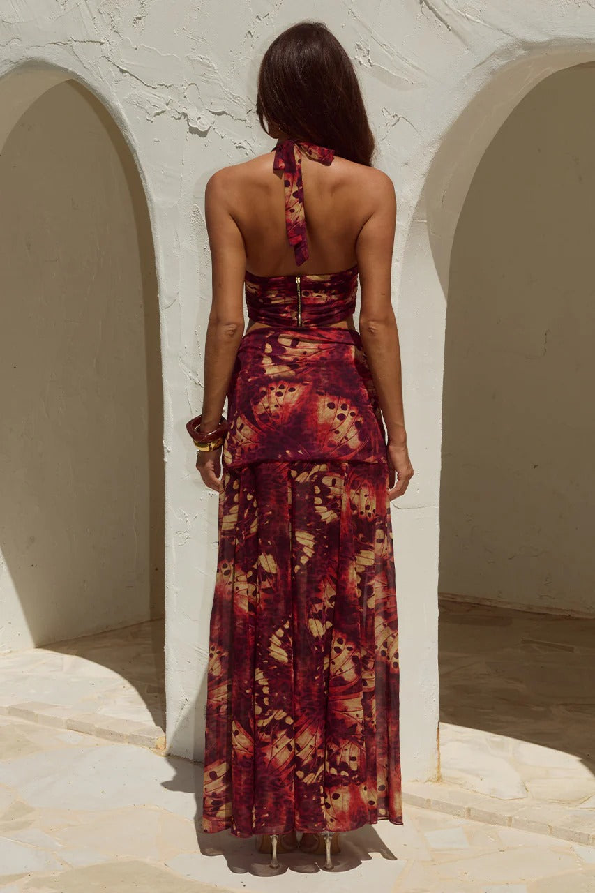 Valletta Maxi Skirt - Eliana Red